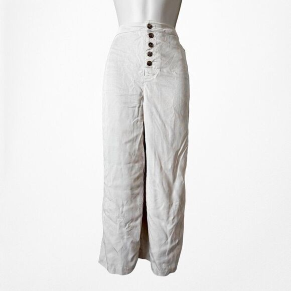 Cupcakes and Cashmere High Waisted Beige Cropped Culotte Pants Size XS/S - Picture 5 of 6